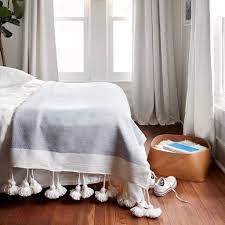 doha modern bed blanket grey cotton bed blanket with tassels the citizenry and the leather storage bin bed blanket modern bed bed linens luxury
