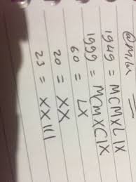 Angka romawi 1982 = mcmlxxxii angka romawi 1983 = mcmlxxxiii angka romawi 1984 = mcmlxxxiv. Angka Romawi 1949 1999 20 60 23 Brainly Co Id