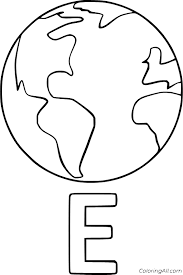 E Is For The Earth Coloring Page Coloringall