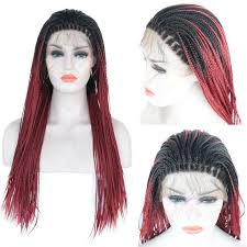 Well you're in luck, because here they come. Ombre Red Micro Braided Wigs Box Braids Synthetic Lace Front Wigs Daily Afrikrea
