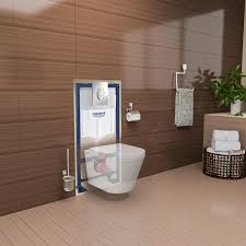 Cuvette suspendue sans bride, cuvette suspendue compacte, cuvette à fond creux : Pack Wc Suspendu Sans Bride Le Pack Complet Grohe Compact