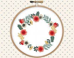 Free cross stitch patterns featuring animals. Floral Wreath Cross Stitch Pattern Pdf Instant By Gentlefeather My Blog Cross Stitch Patterns Stitch Patterns Floral Cross Stitch
