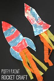 Puffy Paint Rocket Craft Toddler Approved Space Preschool Space Crafts Rocket Craft