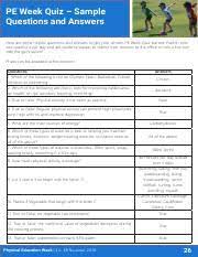 Jul 21, 2021 · a comprehensive database of more than 10 physical education quizzes online, test your knowledge with physical education quiz questions. Myheartinmyhands Physical Activity Trivia Pdf Physical Activity Trivia True Or False Materials U2022 None Instructions U2022 Divide Your Guests Up Into 2 Course Hero
