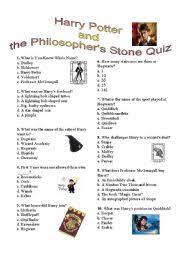 Combine your harry potter knowledge with this unique game from mattel to get a truly magical experience. Harry Potter And The Philosopher S Stone Quiz Esl Worksheet By Meuge