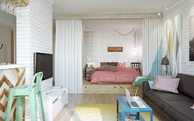 Most living rooms have couches or chairs, a television and maybe even a small table or ottoman. A Cute Small Apartment Design Combine With Beautiful Feature And Pastel Color Decor Roohome