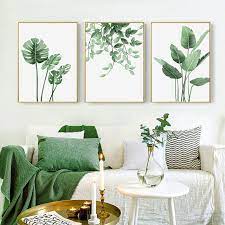 Get free shipping on qualified wall art paintings or buy online pick up in store today in the home decor department. Canvas Prints Watercolor Green Leaves Wall Art Canvas Painting Green Plant For Living Room Kids Room Home Decoracion Wall Art Shopee Malaysia