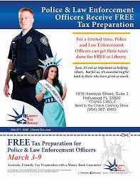 Free Tax Prep For All Police Law Enforcement Officers Mar 3 Mar 9 Make An Apt Today 954 367 6993 Police Lawenforcement Liberty Tax Tax Prep Tax Free