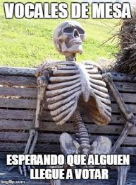 Los vocales de mesa podrán desplazarse libremente para llegar a los locales de votación en que deban ejercer su función, los días. Waiting Skeleton Meme Imgflip