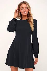 Christmas Sale Fashion Trends Styles Adorewe Lulus Lulus Follow Me Navy Blue L Navy Blue Long Sleeve Dress Blue Long Sleeve Dress Navy Cocktail Dress