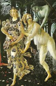 Primavera Detail Of Zephyr Chloris And Flora As The Hour Of Spring Sandro Botticelli C 1482 Botticelli Art Botticelli Paintings Renaissance Paintings