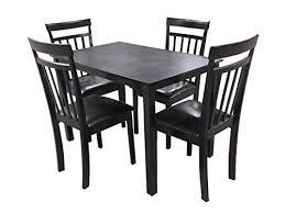 Dining Kitchen 5 Pc Set Rectangular Table And 4 Warm Chairs In Black Espresso Finish Want Additional Info Click On T Dining Chairs Rectangular Table Chair