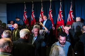 Doug ford jr., pictured here with his wife who he just remembered may or may not be jewish, just won the leadership bid for the doug ford seems to have adopted the family disposition for absurdity. Will A Canadian Donald Trump Become Ontario S Leader The New York Times