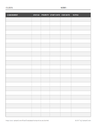 Homework To Do List Template