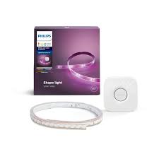 Philips Hue White And Color Ambiance Led Dimmable Light Strip Plus Dimmable Smart Light Starter Kit 80 Strip And Bridge 555243 The Home Depot Hue Philips Strip Lighting Smart Lighting