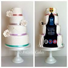 Secret Panel Wedding Cake Pretty Wedding Cake With Marvel Comics Dr Who Game Of Thrones And Football Touches By Fri Pretty Wedding Cakes Cake Wedding Cakes
