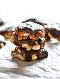 Milk Chocolate Caramel Nut Clusters 5 Ingredient Recipe Chocolate Dessert Recipes Dessert Recipes Desserts