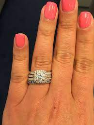 Stackable Wedding Bands With Halo Engagement Ring Stackable Wedding Bands Stacked Wedding Bands Engagement Rings