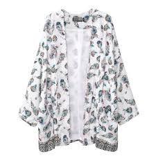 Black And White Kimono Jacket White Abstract Cashew Print Kimono Smock Womens Kimono Fashion Long Sleeve Kimono