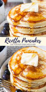 Fluffy Ricotta Pancakes Recipe Breakfast Brunch Recipes Recipes Yummy Pancake Recipe
