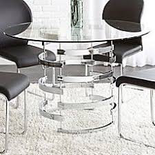 Image Of Steve Silver Co Tayside 45 Inch Round Dining Table In Chrome Round Dining Table Dining Table Round Dining