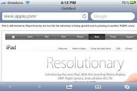 Safari Exploit That Allows Url Spoofing Discovered In Ios 5 1 Ipad Features Spoofs Support Ipad