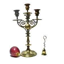 Antique Brass Candlesticks Large Table Candelabra With 4 Candle Holders By William Tonks Victorian In 2020 Antique Brass Candlesticks Brass Candlesticks Candlesticks