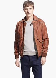 Leather Aviator Jacket Man Mango Man Armenia Jackets Aviator Jackets Mens Jackets