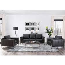 Amiens 3 Piece Top Grain Leather Set Sofa And Two Chairs