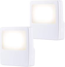 Amazon Com Ge White Always On Led Night Light 2 Piece Plug In Compact Soft Glow Ul Listed Ideal For Bedroom Nursery Bathroom Hallway 11311 2 Piece Home Kitchen