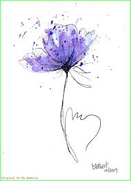 Kunst Bilder Ideen Blume Zeichnen Lernen Zeichnen Mit Bleistift Lila Blume Zum Nachmalen Watercolor Art Paintings Original Watercolor Art Flower Drawing