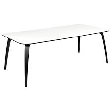 Industrial dining table vintage retro furniture rustic metal kitchen breakfast. Gubi Rectangular Dining Table White Laminate Top Black Stained Ash Rouse Home