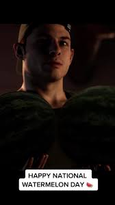 Happy #NationalWatermelonDay 🍉 are you celebrating like Jacob? 😂  #TheQuarry #horrorgames #horrortok #humor #watermelons