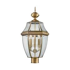 Thomas Lighting Ashford 3 Light Post Lantern In Antique Brass Large Metropolitandecor