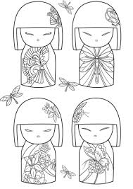 Kimmi Dolls Coloring Page In 2020 Japanese Quilts Coloring Pages Japanese Dolls