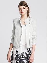 Perforated White Leather Moto Jacket Banana Republic Jackets Clothes For Women Leather Moto Jacket
