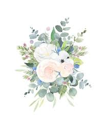 Floral Bouquet Clipart Watercolor Clip Art Flower Png Files Etsy Watercolor Flowers Watercolor Floral Print Floral Watercolor