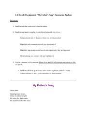 Ortiz as part of a detailed study guide from bookrags.com. 3 10 My Father S Song Poem Analysis Assignment Docx 3 10 Graded Assignment U201cmy Father U2019s Song U201d Annotation Analysis Directions 1 Read Through The Course Hero