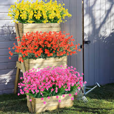 Then we provide a helpful buyer's guide, so you can find the best artificial. Buy Getyard 8 Bundles Outdoor Artificial Fake Flowers Lifelike Uv Resistant No Fade Shrubs Plants Faux Plastic Greenery For Garden Patio Porch Window Box Home Wedding Farmhouse Decor Orange Red Online In