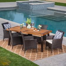 Check spelling or type a new query. Tustin Outdoor 7 Piece Acacia Wicker Dining Set By Christopher Knight Home Overstock 21079715