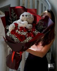 Delivery flowers and teddy bears to home in italy. Bear Rose Bouquet Flowers Bouquet Valentine Bouquet Rose Bouquet