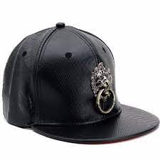 Men Women Faux Leather Baseball Hip Hop Hat Adjustable Snapback Lion Bboy Cap Leather Cap Hip Hop Hat Leather Baseball Cap