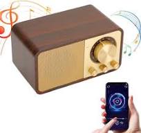 Drewniany Głośnik Bluetooth w Stylu Retro, Elegancki Design w Stylu  Vintage, Czysta jakość Dźwięku Przenośny Głośnik Bezprzewodowy, Klasyczna  ...