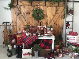 Vintage Rustic Plaid Christmas Party Kara S Party Ideas Christmas Party Table Plaid Christmas Christmas Party Decorations