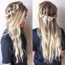 Knotted Crown Braid Hairstyle Inspiration Wedding Hairstyles Half Up Half Down Hair Styles Down Hairstyles