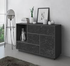 Je voudrais repeindre mon salon salle a manger avec cuisine ouverte. Buffet De Salon Salle A Manger Buffet Modele Marbre 1 Porte 3 Tiroirs Couleur De La Structure Gris Fonce Couleur De La Porte Et Des Tiroirs Marbre Noir Mat Taille 120x40x80cm Meubles Auxiliaires