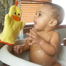 How often to bathe a newborn. Zoocchini Baby Snow Terry Bath Mitt Puddles The Duck