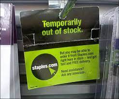 Out Of Stock Back Tag Fixtures Close Up Tags Signage Stock