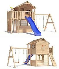 Maximo Spielturm Baumhaus Stelzenhaus Mit Doppelschaukel Kletterrampe Basketballkorb Und Rutsche Auf 1 50 Hinterhof Spielplatz Kinder Baumhaus Diy Spielplatz