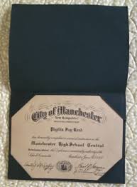 1950-Manchester New Hampshire High School Diploma-Josaphat T. Benoit Mayor 